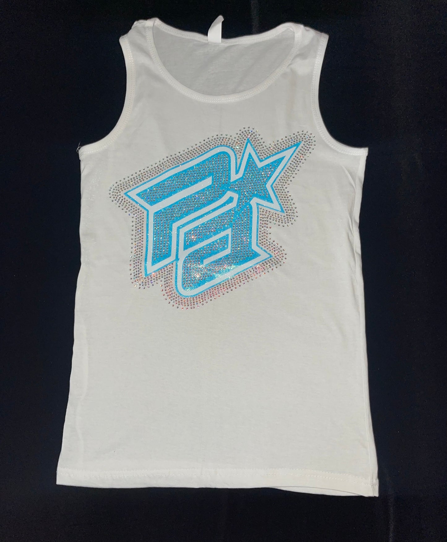 Neon Blue Glitter/Bling PA Tank
