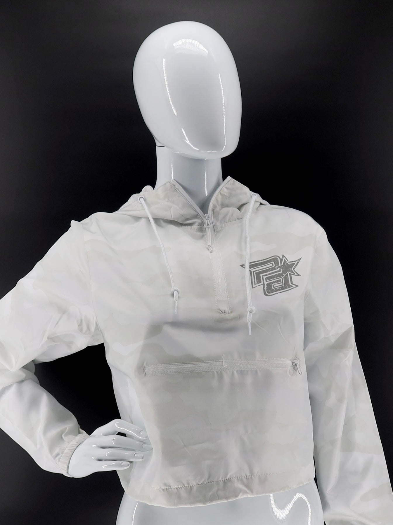 White Crop Wind Breaker