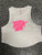 White/Neon Pink Crop Tank