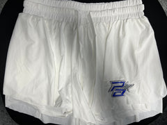 White Flowy PA Shorts